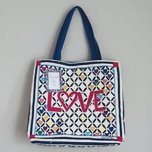 Brighton Cherished Love Canvas Tote NWT | Britney Drumheller | Yellow Hearts